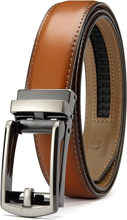 CHAOREN Mens Dress Belt - Ratchet Belt Leather 1 1/4" Comfort Click - Perfect Companion to Mens Dress Shoes