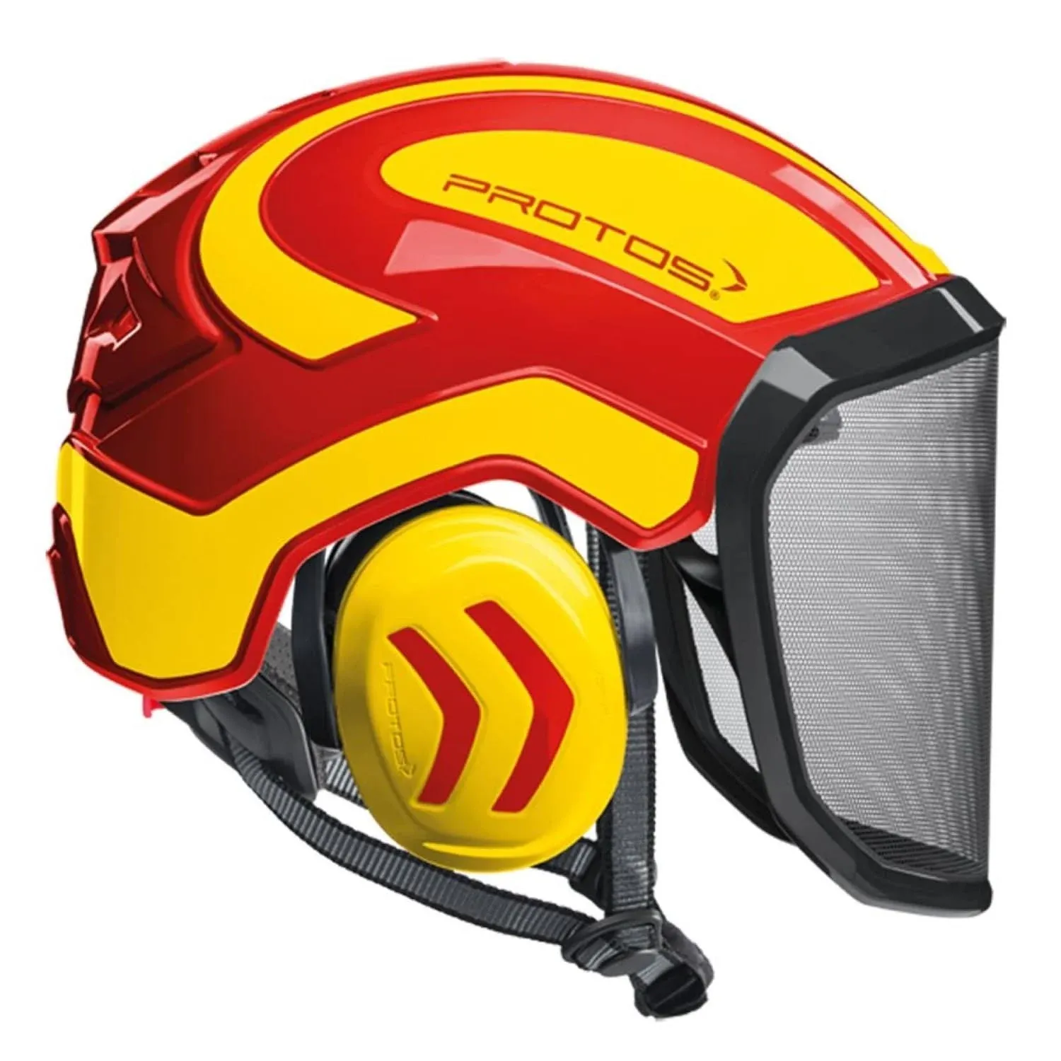 Protos Integral Arborist Chainsaw Helmet Red & Yellow Colour: Red