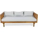 Noble House Claremont Outdoor 3 Seater Acacia Wood Daybed Teak - Transitional - Outdoor Sofas - by Homesquare | Houzz