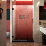 DreamLine Unidoor Plus Matte Black 40-in to 40-1/2-in W x 72-in H Frameless Hinged Shower Door Lowes.com