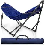 Double Hammock with Stand Tranquillo Hammock Color: Blue