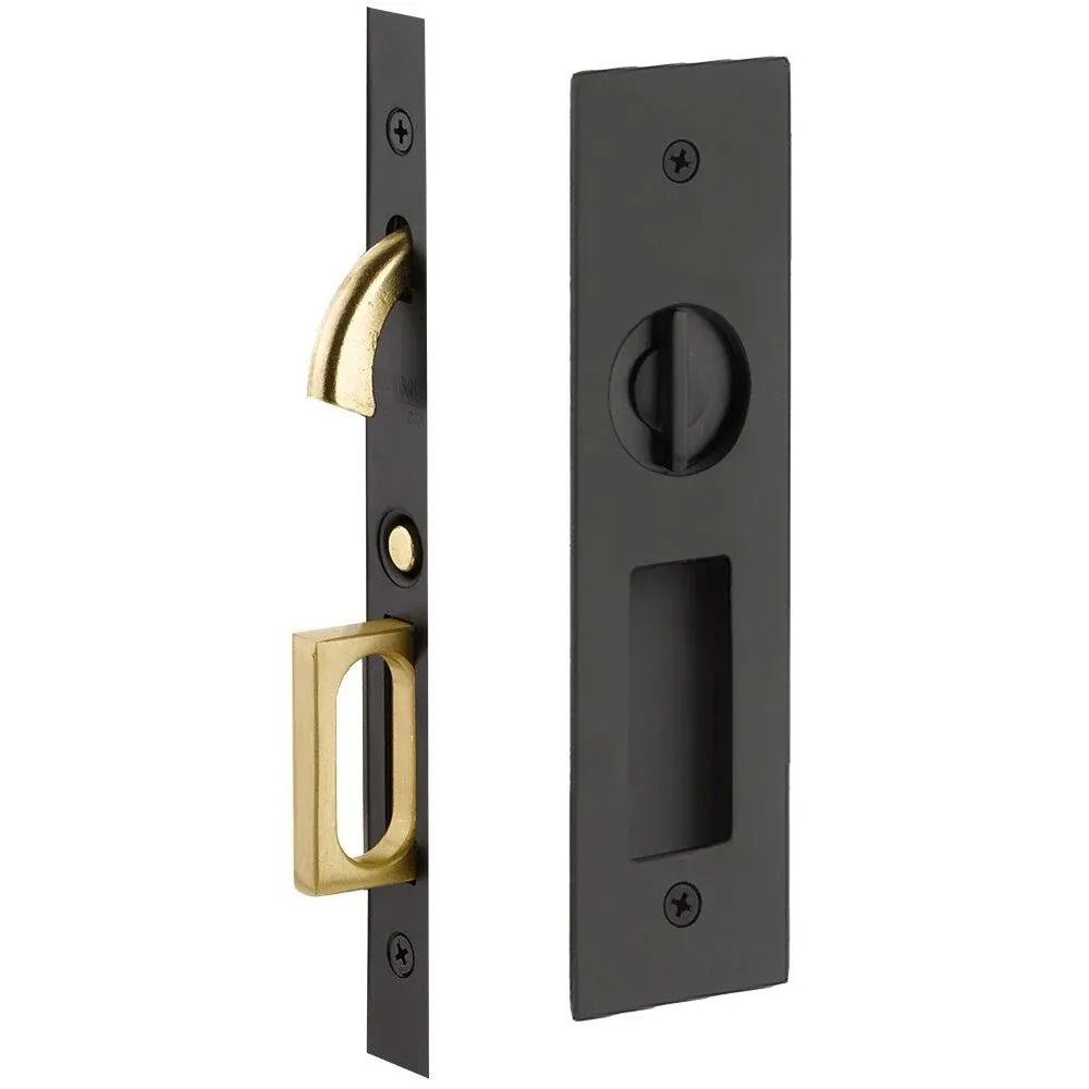 Emtek 2154US19138 Narrow Modern Rectangular Passage Pocket Door Mortise Lock Flat Black