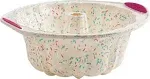 Trudeau Structure Silicone 10 Cup Fluted Cake Pan, Confetti/Fuchs<wbr/>ia