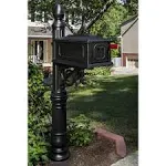 Gibraltar Mailboxes Stratford Decorative Plastic Post Mount Black Mailbox