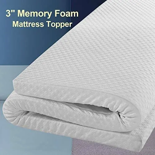 3 Inch Cooling Gel Memory Foam Mattress Topper King Size, with Removable Soft...