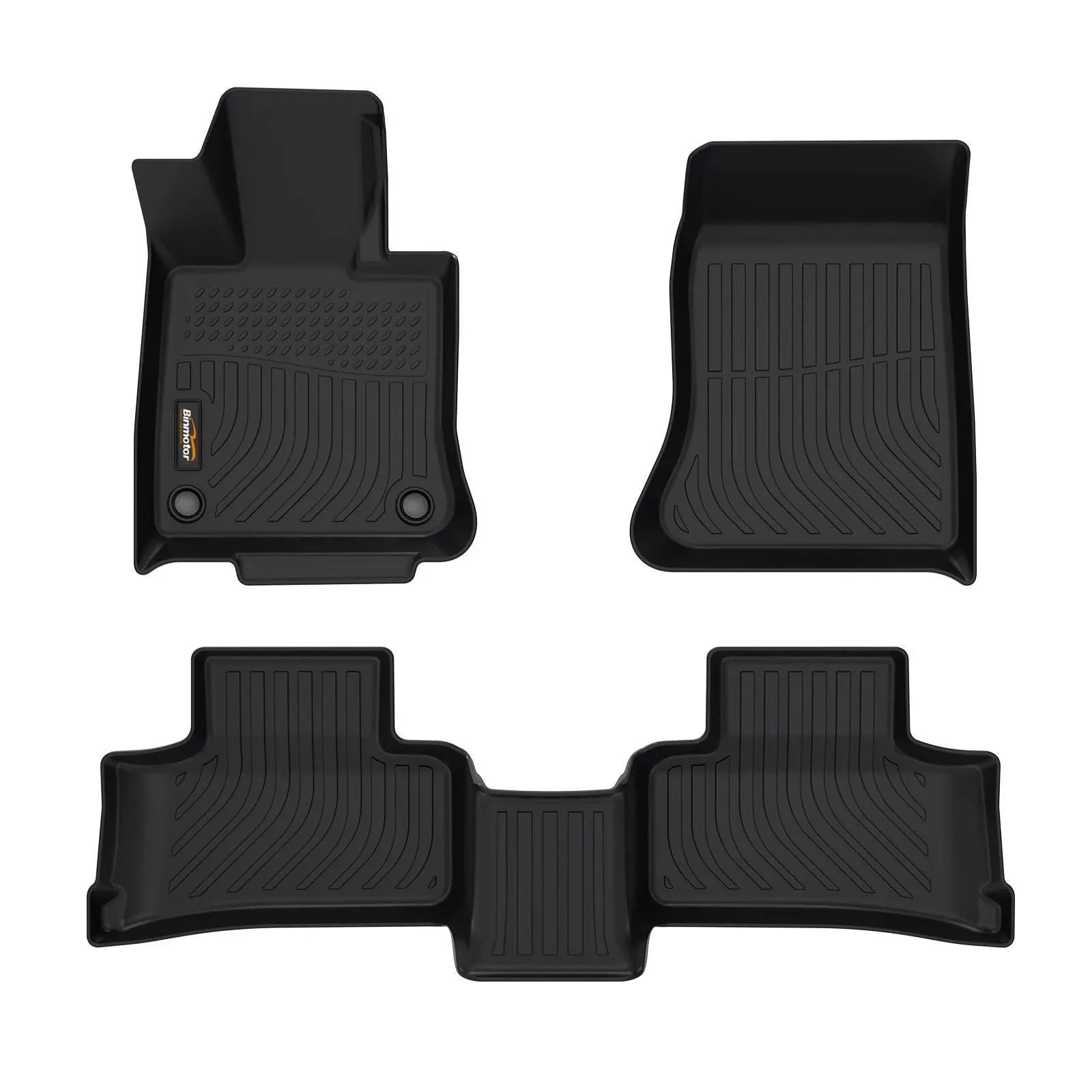 Binmotor-All Weather Floor Mats for 2023 2024 2025 Mercedes Benz GLC (GLC300 / GLC300e / GLC43 AMG), 2 Rows Full Set, Heavy Duty Car Floor Liners for GLC Accessories-Black