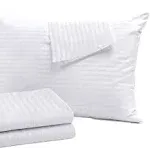 Set of 4 Pillow Protectors with Zipper Standard Size - 100% Resistant to Stains, Dust & Dirt - Washable Covers for Increased Pillow Lifespan