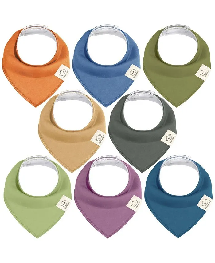 KeaBabies 8pk Organic Baby Bandana Bibs, Baby Drool Bibs for Baby Boy, Girl, Baby Bibs for Infant, Newborn (Thunder)