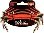 Ernie Ball 3" Flat Ribbon Patch Cable 3-Pack