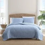 Tommy Bahama Solid Costa Sera Cotton Quilt, Blue, King