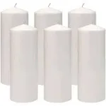 Stonebriar Collection Unscented Pillar Candles, White, 6-Pack, 3 in.