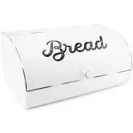 AuldHome Design AuldHome White Bread Box; Farmhouse Vintage Enamelware Countertop Bread Bin