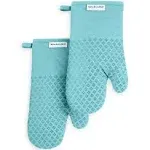 KitchenAid Asteroid Solid Textured Oven Mitt (Set of 2) Color: Teal