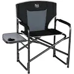 TIMBER RIDGE Lightweight Oversized Camping Chair, Portable Aluminum Directors Chair with Side Table for Outdoor Camping, Lawn, Picnic and Fishing, Supports 400lbs (Black) Ideal Gift