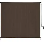 VICLLAX Outdoor Roller Shade, Patio Cordless Blinds Roll Up Shade (6' W x 6' L), Mocha