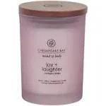 Chesapeake Bay Candle Joy & Laughter Lidded Glass Candle, Purple - 8.8 oz jar