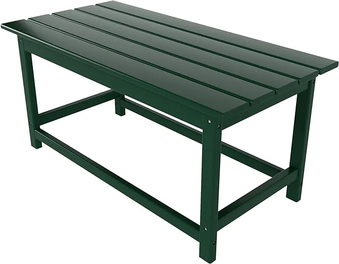 WestinTrends Outdoor Patio Classic Adirondack Coffee Table, Dark Green