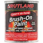 Rutland Products, Black Rutland 1200-Degree F Brush-On Flat Stove Paint, 16 Fluid Ounce, Fl Oz (Pack of 1)