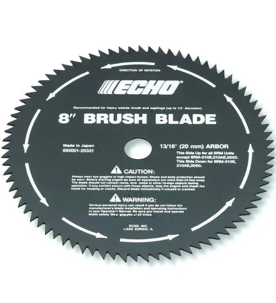 OEM Genuine Echo 69500120331/69500120330 8" 80 Tooth Brush Blade 20mm Arbor for SRM-210 SRM-210i SRM-210SB SRM-210U SRM-225 SRM-230 + (Free Two e-Books)