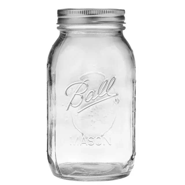 Ball Regular Mouth Quart 32-Oz. Glass Mason Jar with Lids and Bands, 12-Count