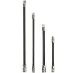 ARES 42073 – 4-Piece Flexible Socket Extension Set – 1/4-Inch and 3/8-Inch Drive Extensions – 6-Inch to 12-Inch Extensions with Flexible Shafts – Spring-Loaded Detent Balls to Prevent Slipping