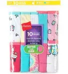 Girls Underwear Briefs 10 Pack 100% Cotton Hanes Preshrunk No Ride Up Size 10