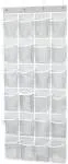 24 Pockets Large Clear Pockets Over The Door Hanging Shoe Organizer, Gray (56" x 22.5") Groviny