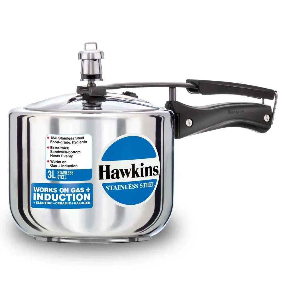 Hawkins Stainless Steel 3 Ltr TALL Pressure Cooker Induction Compatible  