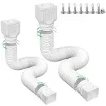 Rodnsurw 2 Pack Flexible Rain Gutter Downspout Extensions,Drain Downspout Extender,Gutter Extension Flexible,Down Spout Drain Extension Pipes,Extendable from