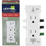 Leviton Decora Edge 15 Amp Tamper-Resistant Duplex Outlet, White