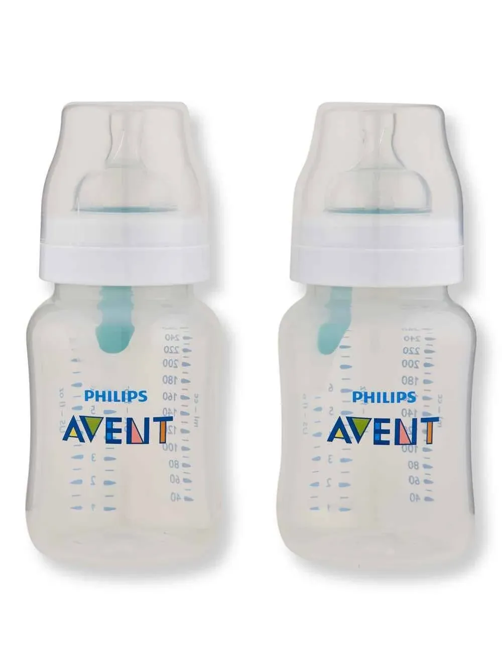 Avent - 2pk Anti-Colic Baby Bottle with Airfree Vent, 9oz, Clear