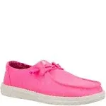 Hey Dude Wendy Stretch Canvas Women's Shoes Neon Pink : 8 M