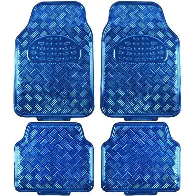 BDK Universal Fit 4-Piece Metallic Design Car Floor Mat