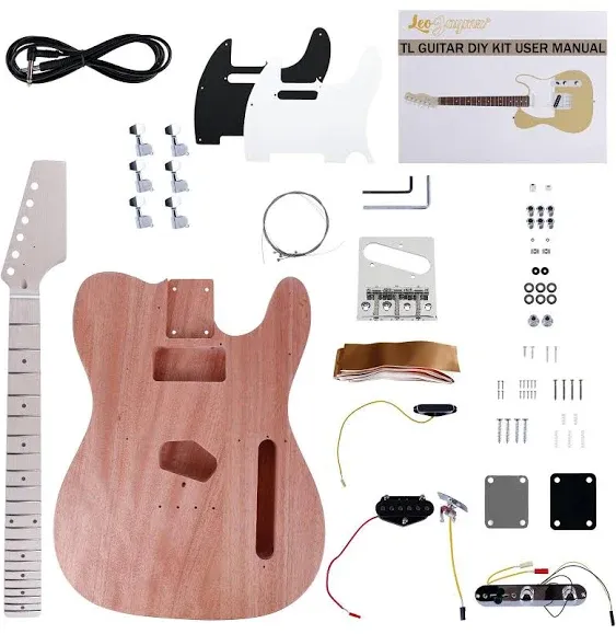 Leo Jaymz DIY TL Style Electric Guitar Kits with Mahogany Body and Maple Neck - Maple Fingerboard and All Components Included（TL）