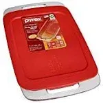 Pyrex Easy Grab 2 qt. Glass Oblong Baking Dish with Red Lid