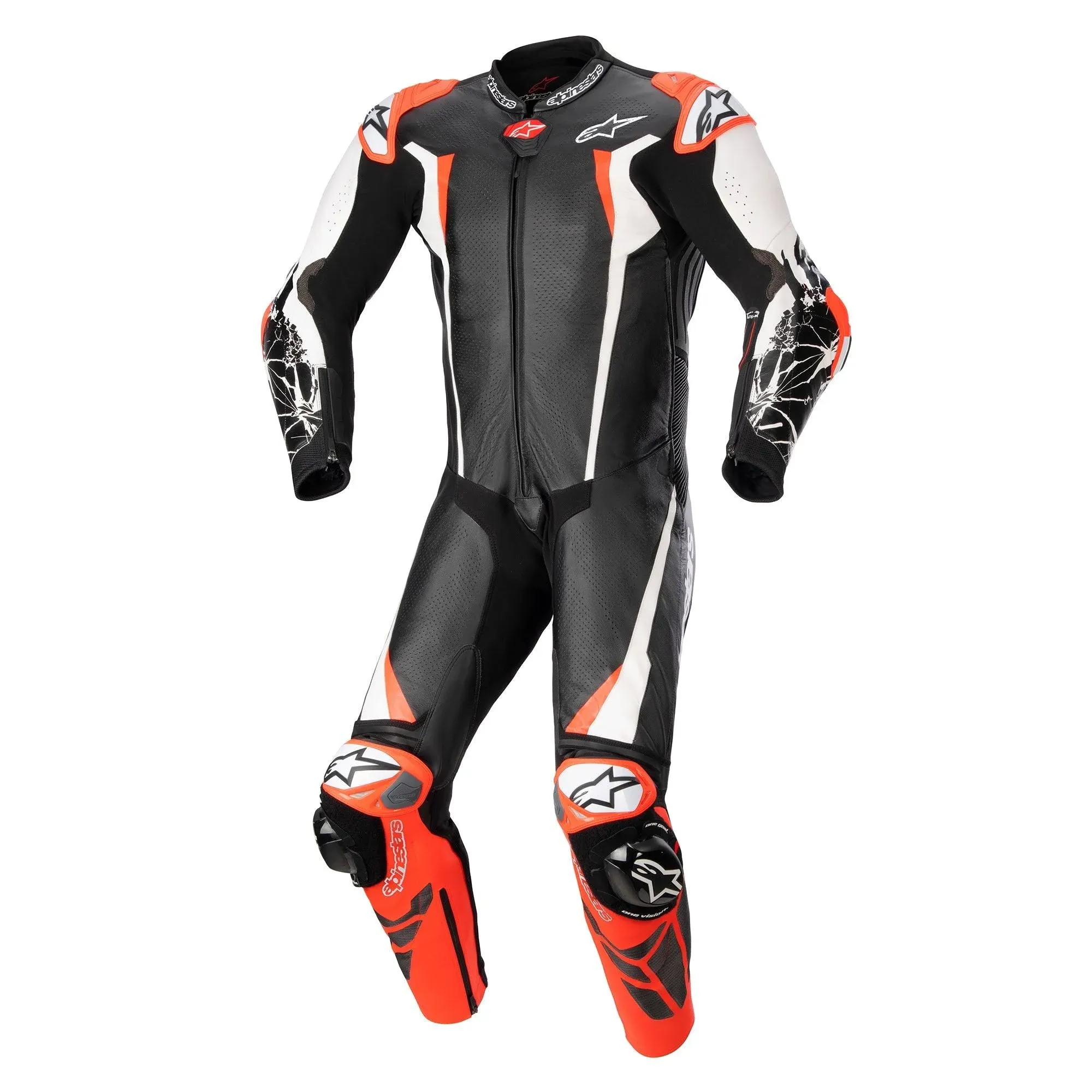 Alpinestars Racing Absolute V2 Leather Suit - Black/White/Red - US 42 / EU 52