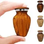 Small Wood Grain Keepsake Urn for Human Ashes - Mini Memorial Cremation Urn - Elegant Little Urns for Ashes - Keepsake Urns for Human Ashes - Perfect Tribute for Loved Ones - Male Female Man or Woman