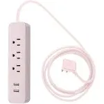 Globe Electric 78257 Designer 3-Outlet 2 USB Surge Protector Power Strip - ROSE