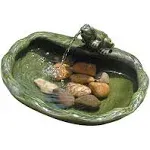 Smart Solar Glazed Green Ceramic Solar Frog Fountain 22300R01