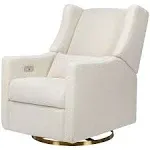 Babyletto Kiwi Electronic Recliner and Swivel Glider in Boucle with USB Port Ivory / Gold