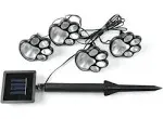 Jobar Ideaworks Solar Paw Print Lights Set Of 4 Black