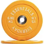 BalanceFrom Everyday Essentials 15lb Olympic Weight Plate, Set of 2, Yellow