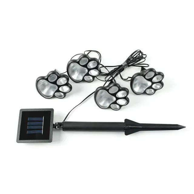 Jobar Ideaworks Solar Paw Print Lights Set Of 4 Black