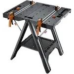 Worx Pegasus Wx051 Versatile Multi Function Folding Work Table & Sawhorse with Quick Clamps and Holding Pegs, Portable and Lightweight Workbench, per