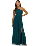 Adrianna Papell One-Shoulder Chiffon Gown