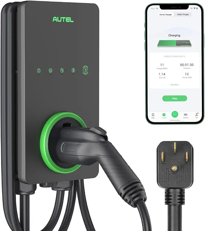 Autel Home Level 2 EV Charger Up to 40Amp, 240V, Indoor/Outdoor Fast Electric Vehicle Charging Station