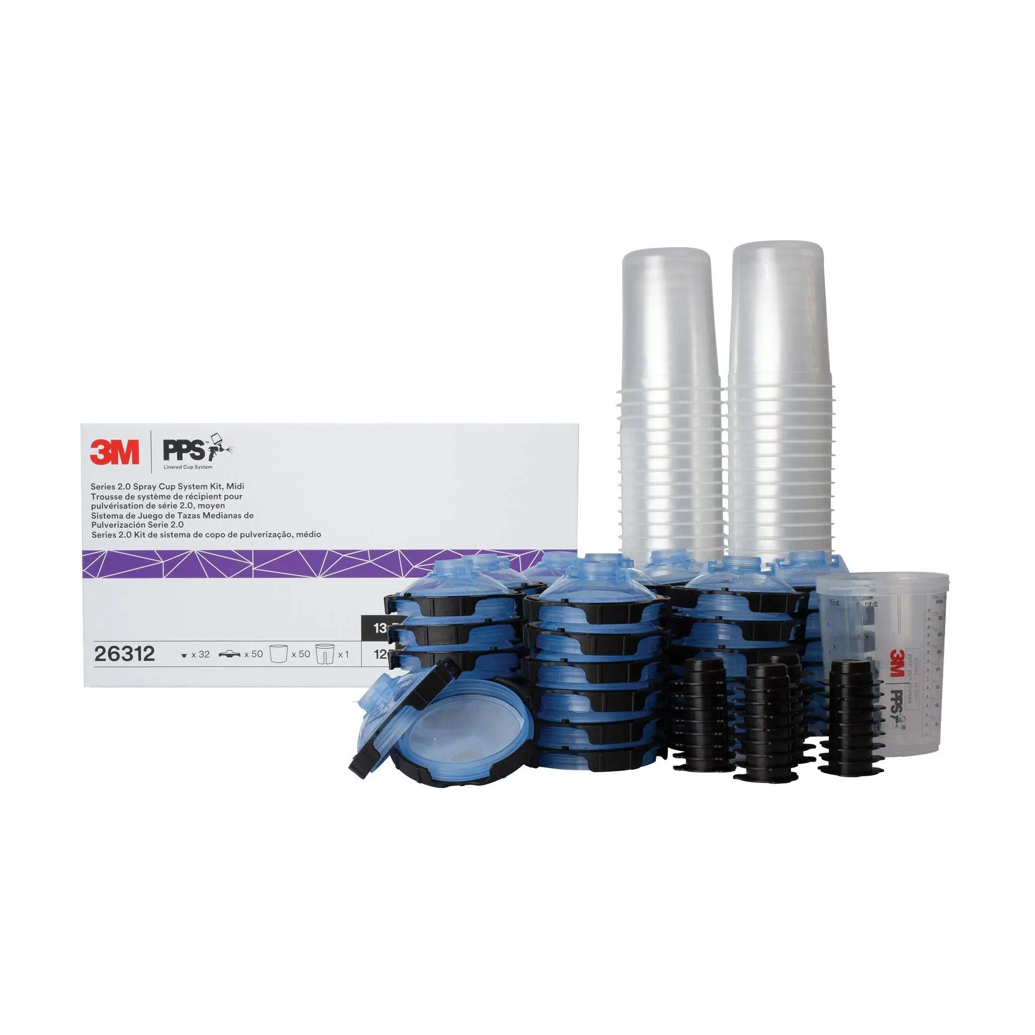 3M - 26312 - PPS Series 2.0 Spray Cup System Kit, Midi (13.5 fl oz, 400 ml), 125 Micron Filter