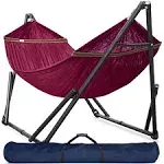 Tranquillo Universal 106.5" Double Hammock with Adjustable Stand and Bag