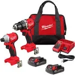 Milwaukee 3693-22CX M18 Compact Brushless 2-Tool Combo Kit