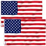 Castdream American US Flag 3x5, 2 Pack Vibrant Color & Fade Resistant US Flags for Outside 3x5 ft Flags Double Stitched Long Lasting Polyester Wi